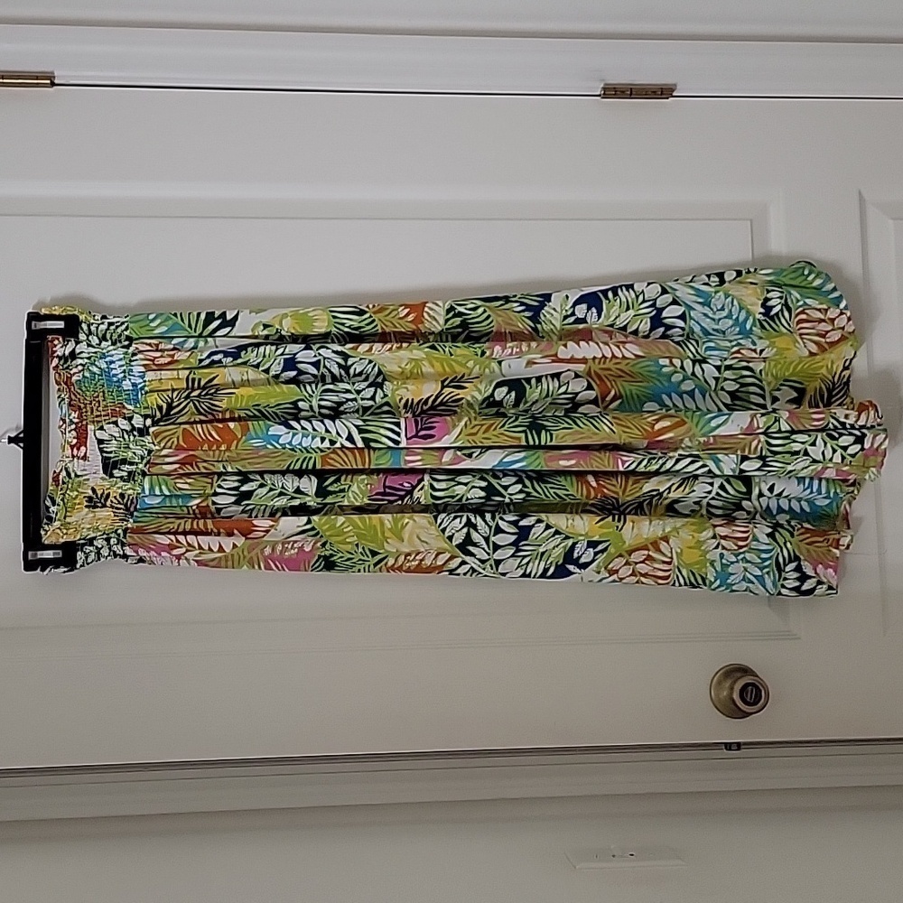 Nicole Miller Size M Tropical Beachy Wide Leg Palazzo Pants, Exc. Used Condition